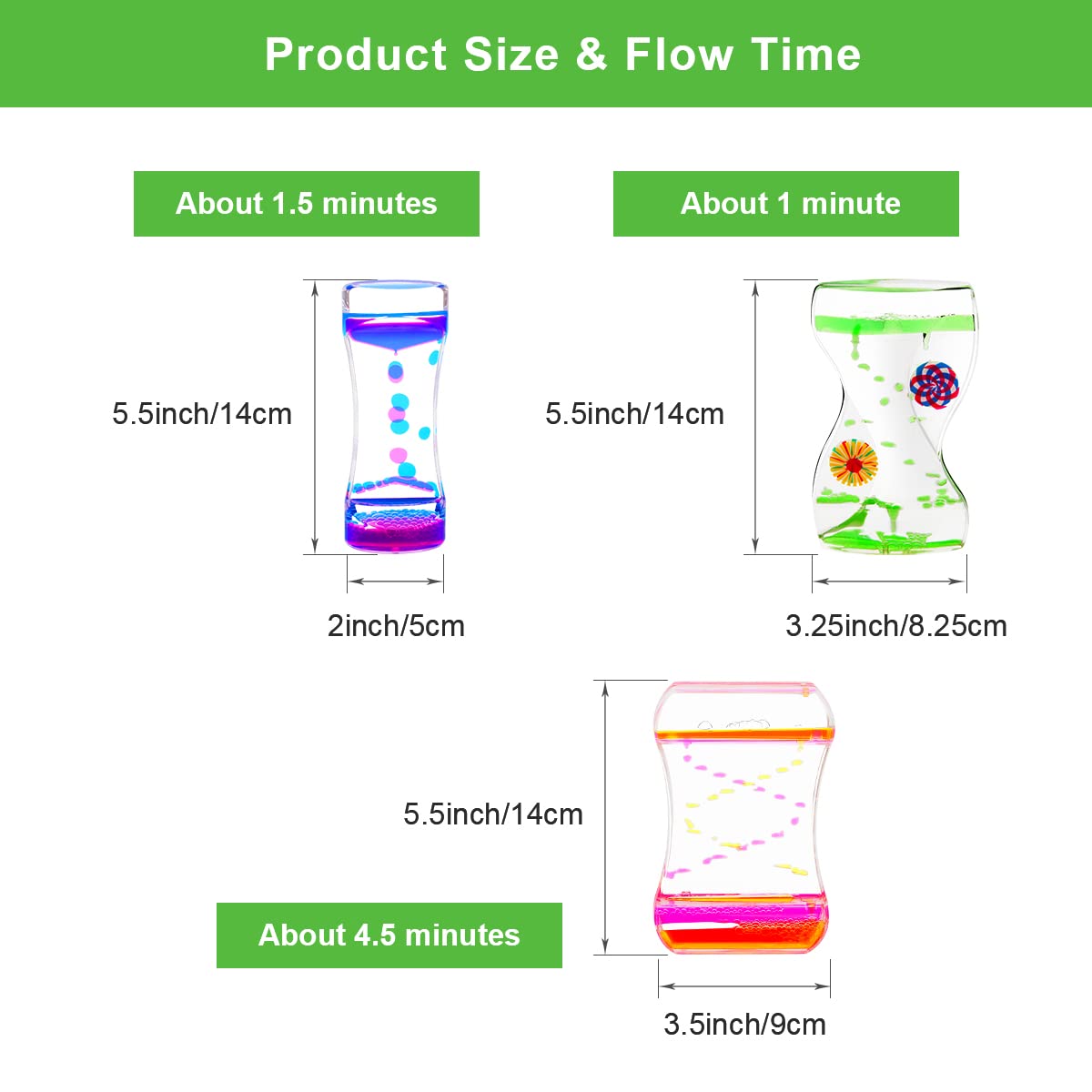 Coitak Liquid Motion Bubbler Timer for Sensory Play, Fidget Toy, Desk ...