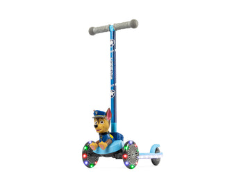 Paw Patrol Chase Kick Scooter For Kids, Self-Balancing 3 Wheeled Light Up Scooter With Extra Wide Anti-Slip Deck, Rear Brake, Le