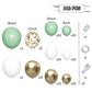 MEBAY Balloon Garland Arch Kit - 146Pcs Latex Balloons in Sage Green, White & Gold for Birthday, Baby Shower, Wedding Decorations
