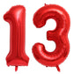 40 Inch Red 13 Number Balloons Giant 13 Or 31 Balloons Red Birthday 13 Balloons 13Th Birthday Anniversary Events Party Decoratio