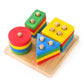 Weriponila Wooden Stackable Blocks & Shape Sorting Board | Geometric Shape Stacker | EcoFriendly & NonToxic Wooden Toy | Early