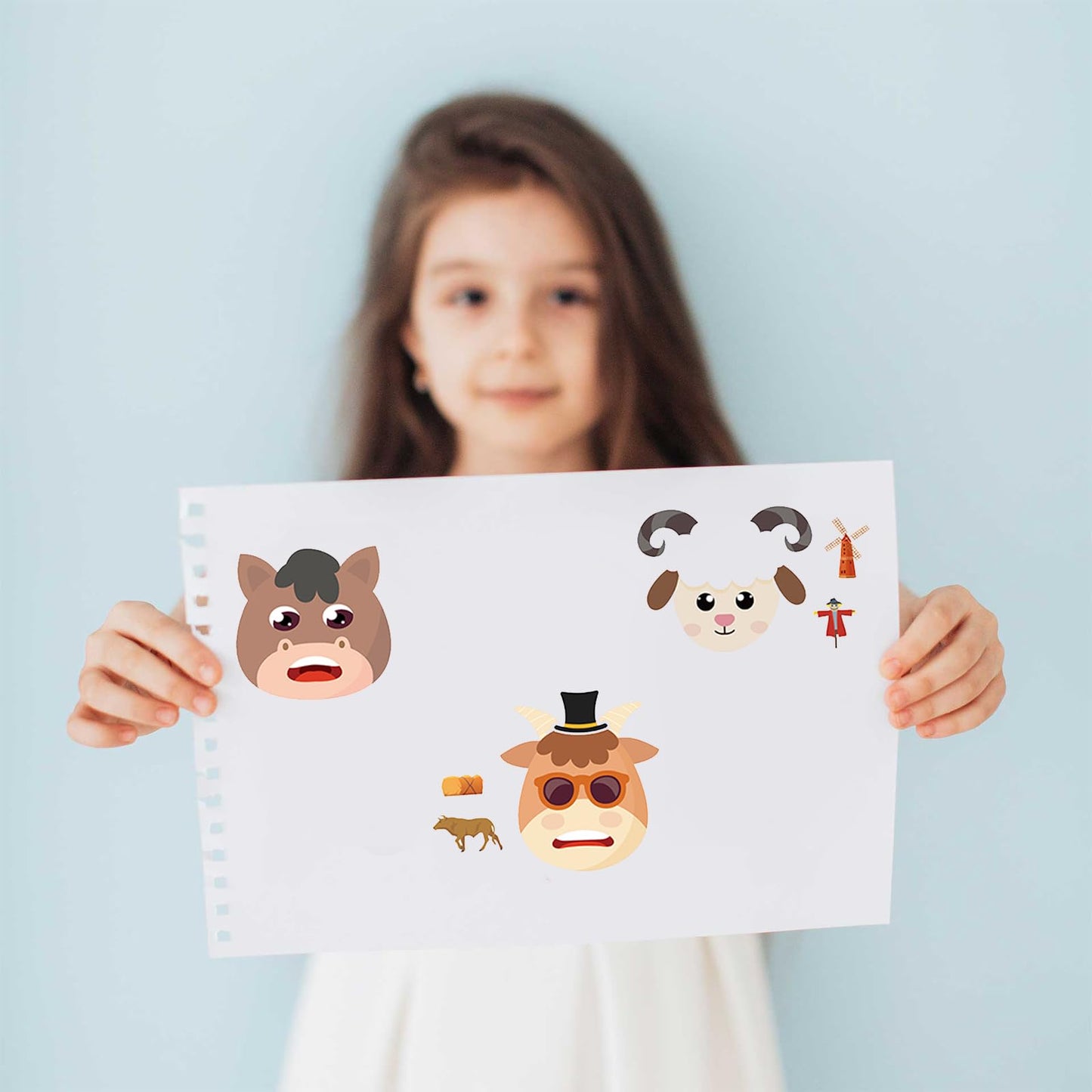 24 Sheets Make A Face Sticker Sheets For Kids Todders Activities, Make Your Own Stickers With Unicorns Dinosaur Construction And