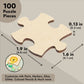 Juvale 100 Blank Wooden Puzzle Pieces For Crafts, Diy Art Projects, 1.9X1.6'' Unfinished Freeform Jigsaw Wood Puzzle To Draw On