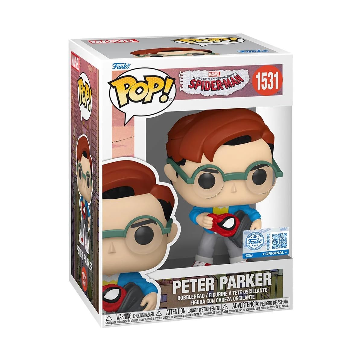 Funko Pop! Vinyl Figure  Spider-Man Peter Parker #1531  Entertainment Earth limited availability  Marvel Animated Series  4.25 Inch