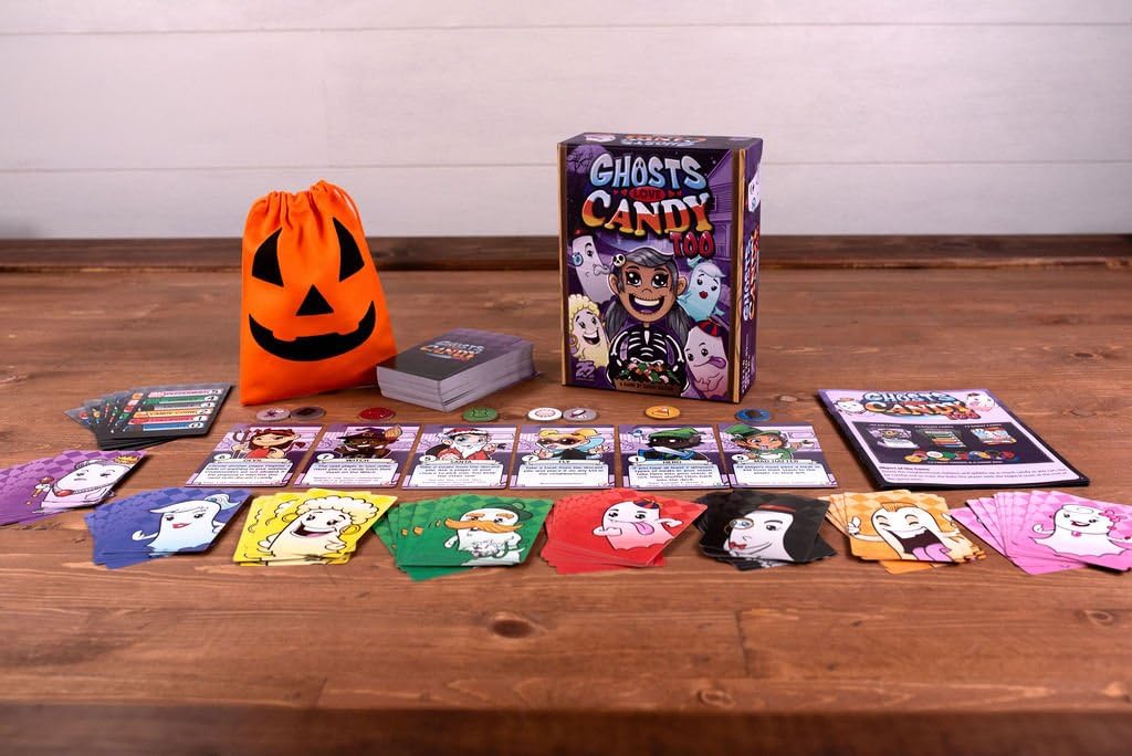 25th Century Games Ghosts Love Candy Too Card Game - Compact, Cardboard, 2-6 Players, Trick or Treat Theme, Model 25000TFC
