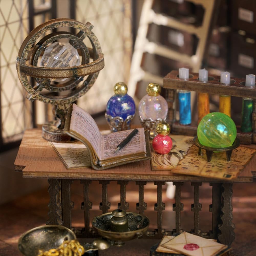 DIY Dollhouse Miniature Wooden Furniture Kit  Doll House Kit with Dust Proof Cover and Music Box  Mini Handmade Wooden Dollhouse Toys for mature-themed Gift (M2011)