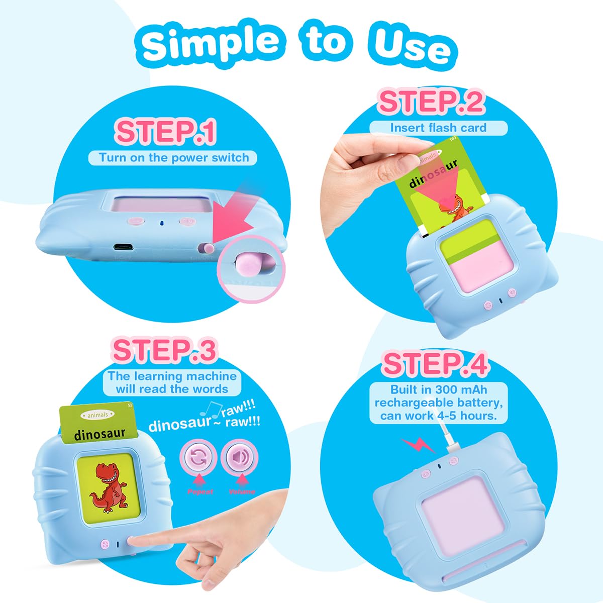 Timingsxd Toddler Toys For Ages 2-4,Pocket Speech For Toddlers,Autism Sensory Toys For Autistic Children,224 Sight Words Talking Flash Cards Gifts For 1 2 3 4 5 Year Old
