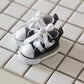 Niannyyhouse Cow Clothes 20Cm(7.8In) Plush Doll Clothes Onesies + Shoe 2-Piece Set Pajamas (Black+White)