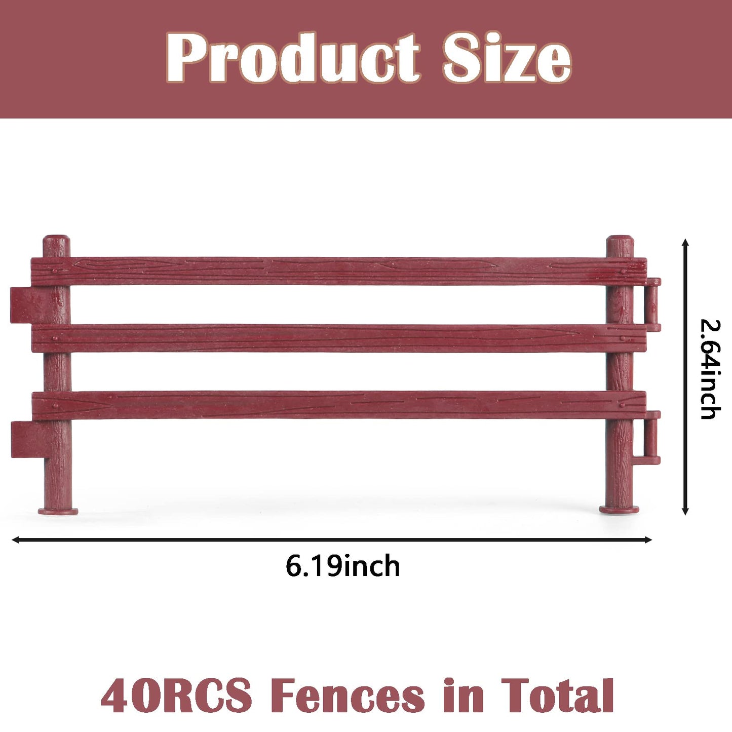 Rcomg 40Pcs Plastic Fence Toys Farm Corral Fencing Accessories Playset For Barn Paddock Horse Stable Figures, Toys Panel Accesso