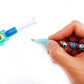 Tiny Mills 24 Pcs Superhero Text Multi Point Stackable Pencil with Eraser for Superhero Birthday Party Favor Prize Carnival Good