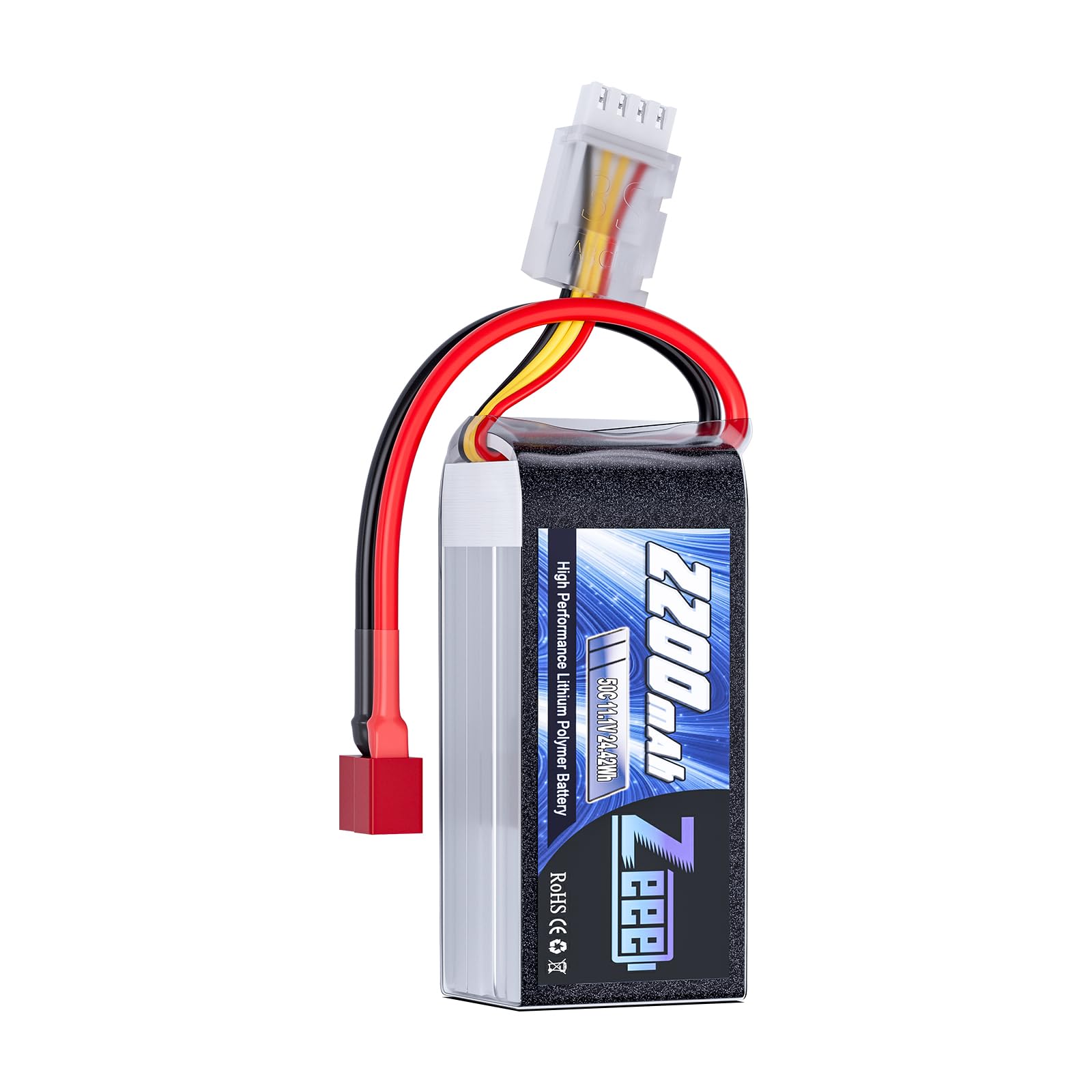 Zeee 3S 2200mAh Shorty Pack Lipo Battery 11.1V 50C Battery with T Connector for RC Car Truck Vehicles RC Boat RC Drone Airplane 