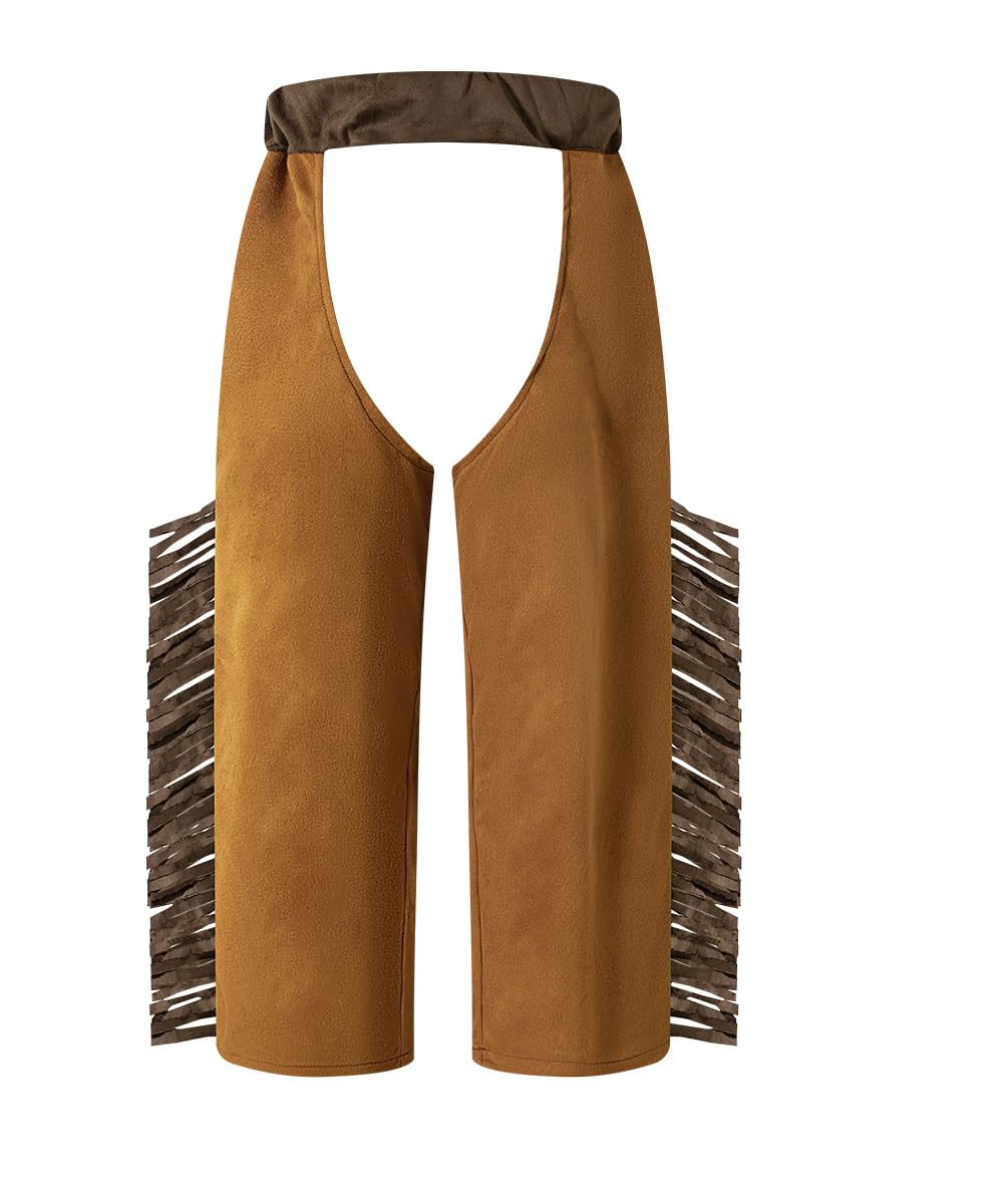 IWALUE Kids Boys Cowboy Halloween Costume Dress Up Party Cosplay with Bandana Cowboy Hat (Brown, 5-6 Years)