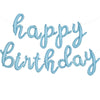Toniful Light Blue Happy Birthday Balloons Banner,Cursive Happy Birthday Balloons Light Blue Birthday Decorations Light Blue Myl