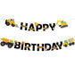 Faisichocalato Diy Construction Birthday Banner Dump Truck Party Decorations, Easy To Assemble Builder Bulldozer Excavator Tank Truck Garland Supplies