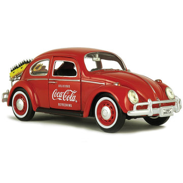 Coca-Cola 1/24 1967 Volkswagen Beetle With Rear Decklid Rack & 2 Bottle Cases
