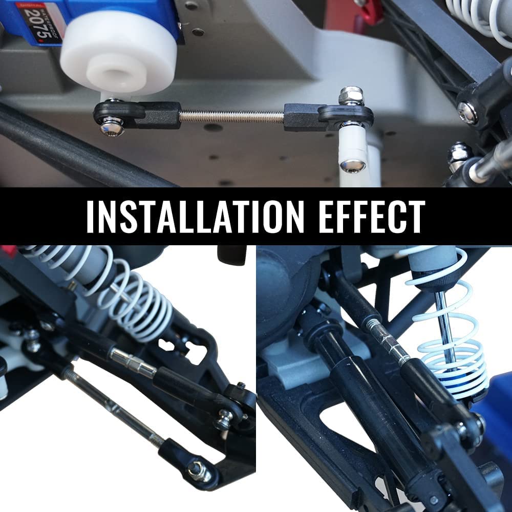 Globact Adjustable Turnbuckles/Camber Link With Rod Ends Sets/Wrench For Rc 1/10 Slash 4X4/2Wd Replace Parts 7-Pack