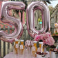 Paticool 40 Number Balloon Rose Gold 40 Inch, Large 40 Number Foil Mylar Balloons For 40Th Birthday Party Celebration Decoration