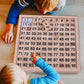 UMBWORLD Wooden Toys Hundred Board Montessori 1-100 Consecutive Numbers Educational Game Early Childhood Toy for Kids with Stora