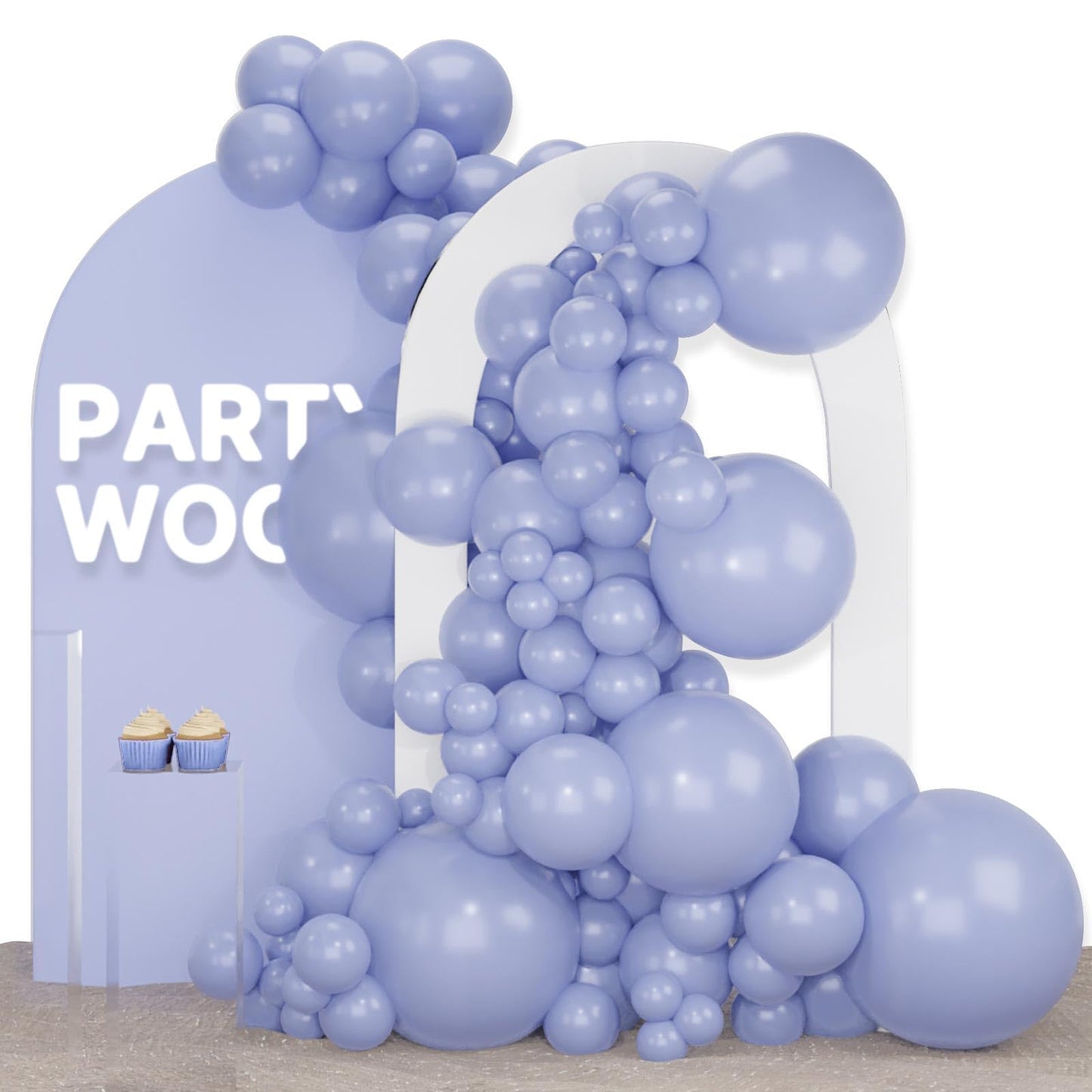 Partywoo Dusty Blue Balloons, 138 Pcs Boho Blue Balloons, Blue Balloons Different Sizes Pack Of 18 Inch 12 Inch 10 Inch 5 Inch Slate Blue Balloons, Lavender Balloons For Party Decorations, Blue-F49