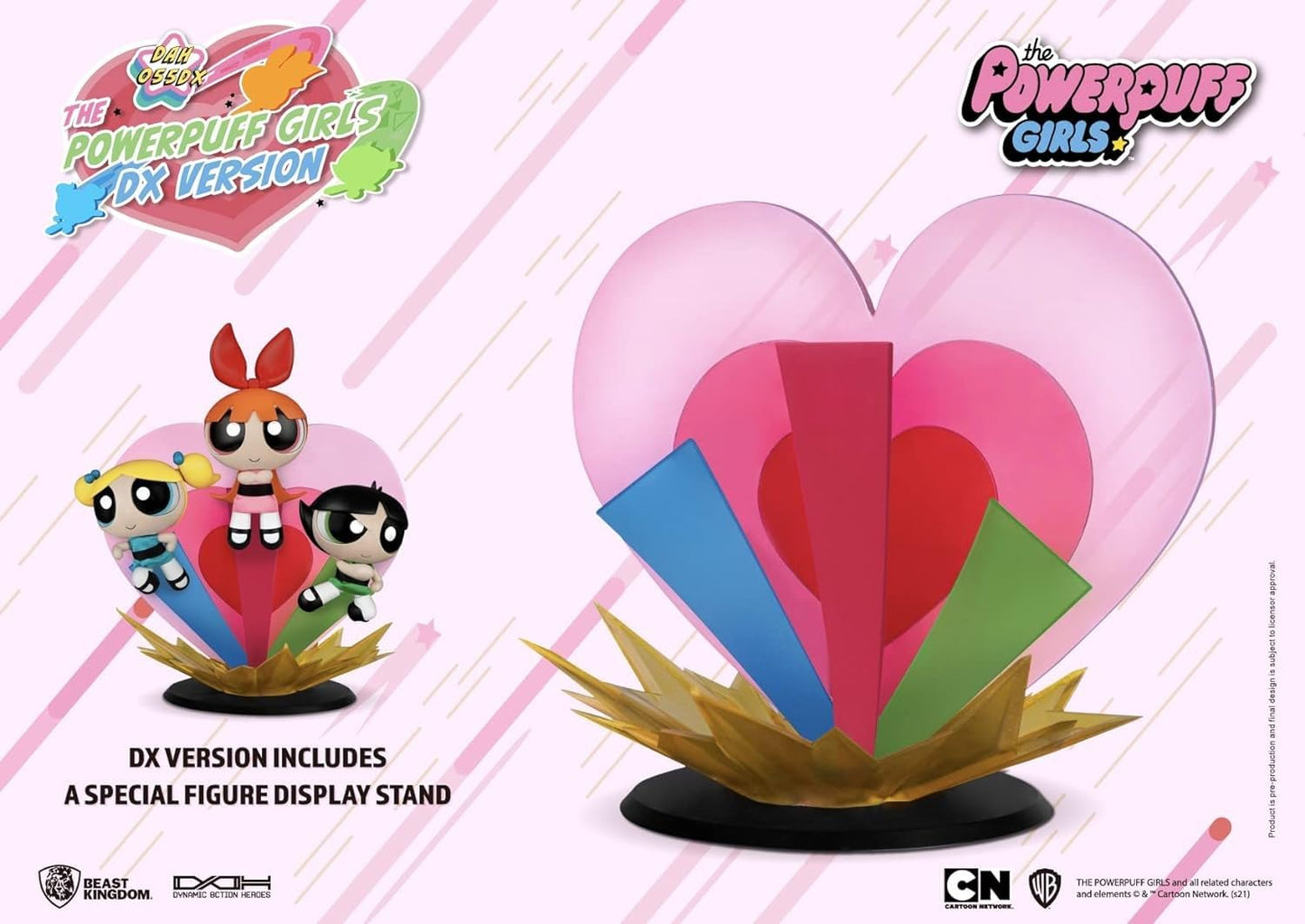 Beast Kingdom The Powerpuff Girls: The Girls Dah-055Dx Dynamic 8Ction Figure Set, Multicolor