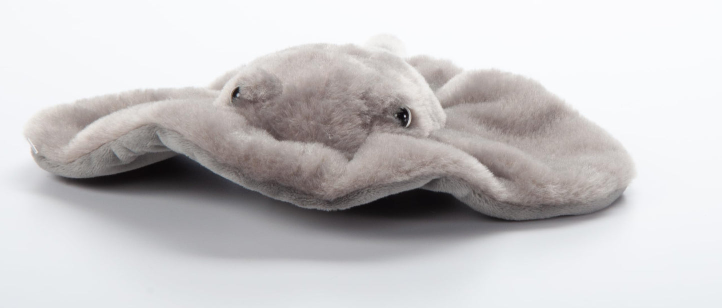The Petting Zoo Stingray Plush Toy, 15 Inch Grey Stuffed Animal, Recycled Plastic, Model 321107, Ocean Animals Gift for Kids