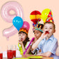 TONIFUL 40 Inch Pastel Pink Number 9 Balloon with Pink Bow Balloon Big Pink Digital 9 Balloon for Girl s Birthday Party Wedding