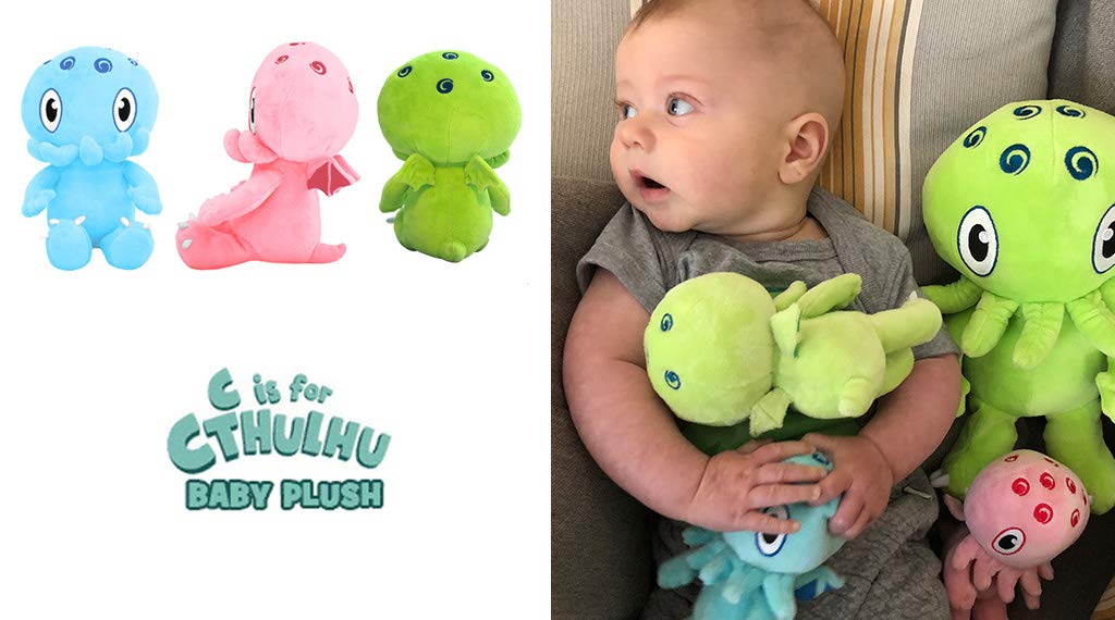 C is for Cthulhu Baby Plush Toy, Green, 6 Inches, Soft Plush Material
