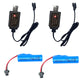 2 Pack 3.7V 500mAh Li-ion Rechargeable Batteries with Dual Protection and USB Charger Cables, SM-2P plug Design, Universally Com