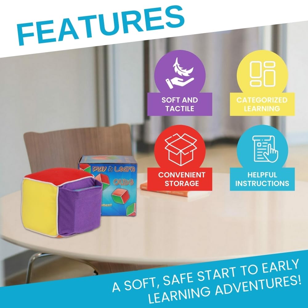 Play & Learn Cube; Roll And Play Game For Toddlers; 1St Learning Game!; Teaches Colors, Numbers, Emotions, Language; Roll Cube,