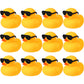 Chivao 12 Pcs Rubber Ducks With 12 Sunglasses/ Hats/ Headwear/ Scarf Small Mini Cruise Rubber Duckies Bathtub Toys In Bulk(Duck With Sunglasses,Yellow)