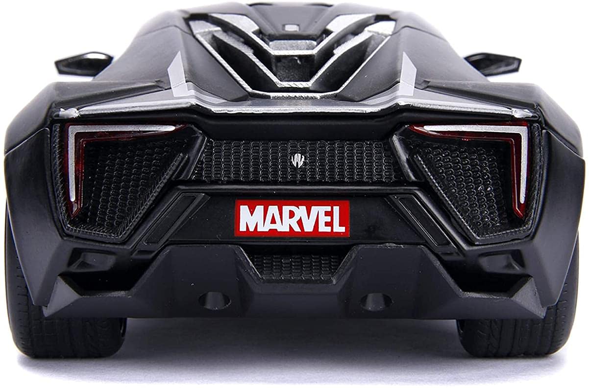 Marvel Black Panther & Lykan Hypersport Die-Cast Car, 1:24 Scalevehicle & 2.75 Collectible Figurine