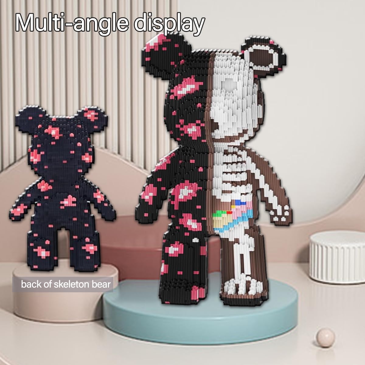 DAHONPA Animal Graffiti Skeleton Bear Micro Building Blocks Set, 7220PCS, Plastic, Perfect Gift for Adults and Kids