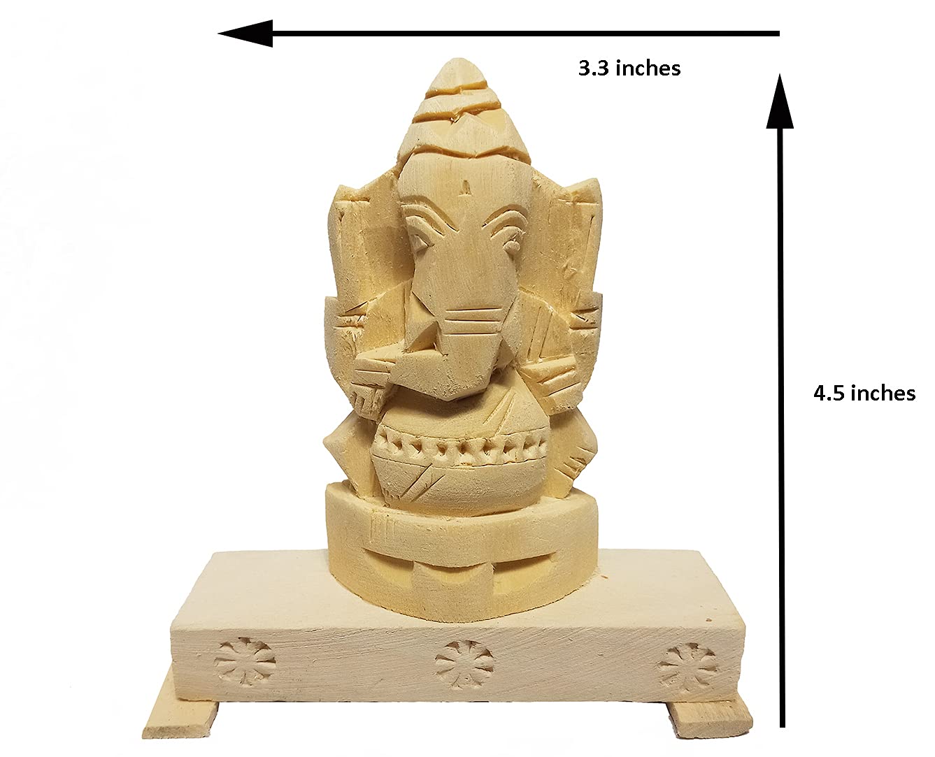 JDS Puja Articles - Vellerkku Root Vinayagar Original - Swetharka Ganesh - Thelle Gilledu Ganapathi - White Ganesha - with Stand