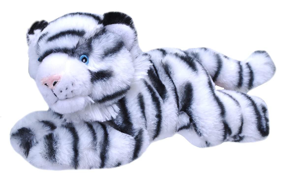 Wild Republic Ecokins Mini White Tiger Stuffed Animal 8 Inch, Eco Friendly Gifts For Kids, Plush Toy, Handcrafted Using 7 Recycled Plastic Water Bottles, 8 Inches (24798)