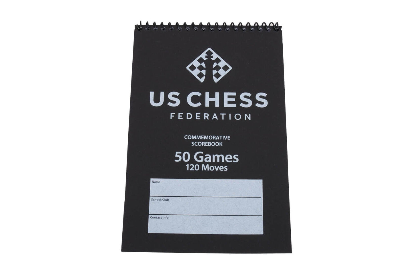 Us Chess Federation Commemorative Spiral Chess Scorebook - Black - 120 Moves/Game (4 Pack)