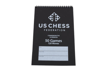 Us Chess Federation Commemorative Spiral Chess Scorebook - Black - 120 Moves/Game (4 Pack)