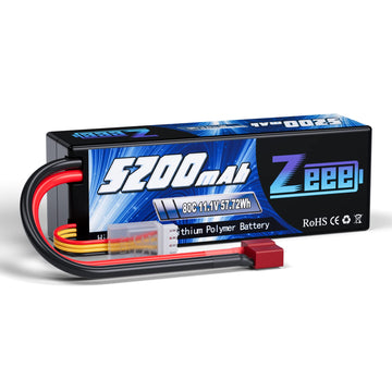 Zeee 3S Lipo Battery 5200mAh 11.1V 80C RC Battery Hard Case with Deans Connector for RC Car Boat Truck Helicopter Airplane Racin
