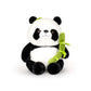 Wanwu World Panda Stuffed Animal 13.7'' Panda Bear Plush Toys With Bamboo Stuffed Plushies Cute Doll Gifts Black And White (13.7