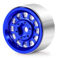 Morlordy 4Pcs 1.0 Plus Beadlock Wheel Rims For 1/24 Rc Crawlers Axial Scx24 Gladiator Deadbolt Bronco C10 Jlu Upgrade Parts (Blu