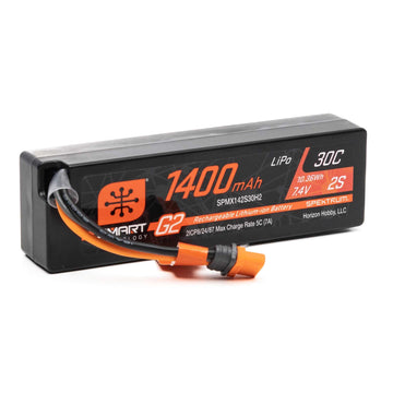 Spektrum SMART 1400mAh 2S 7.4V Smart G2 30C LiPo; IC2 Connector, SPMX142S30H2