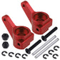 HobbyPark Aluminum Front Steering Blocks Upgrade Parts for 1/10 Traxxas Slash 2WD Rustler Stampede Bandit Replace 3736, Red Anod