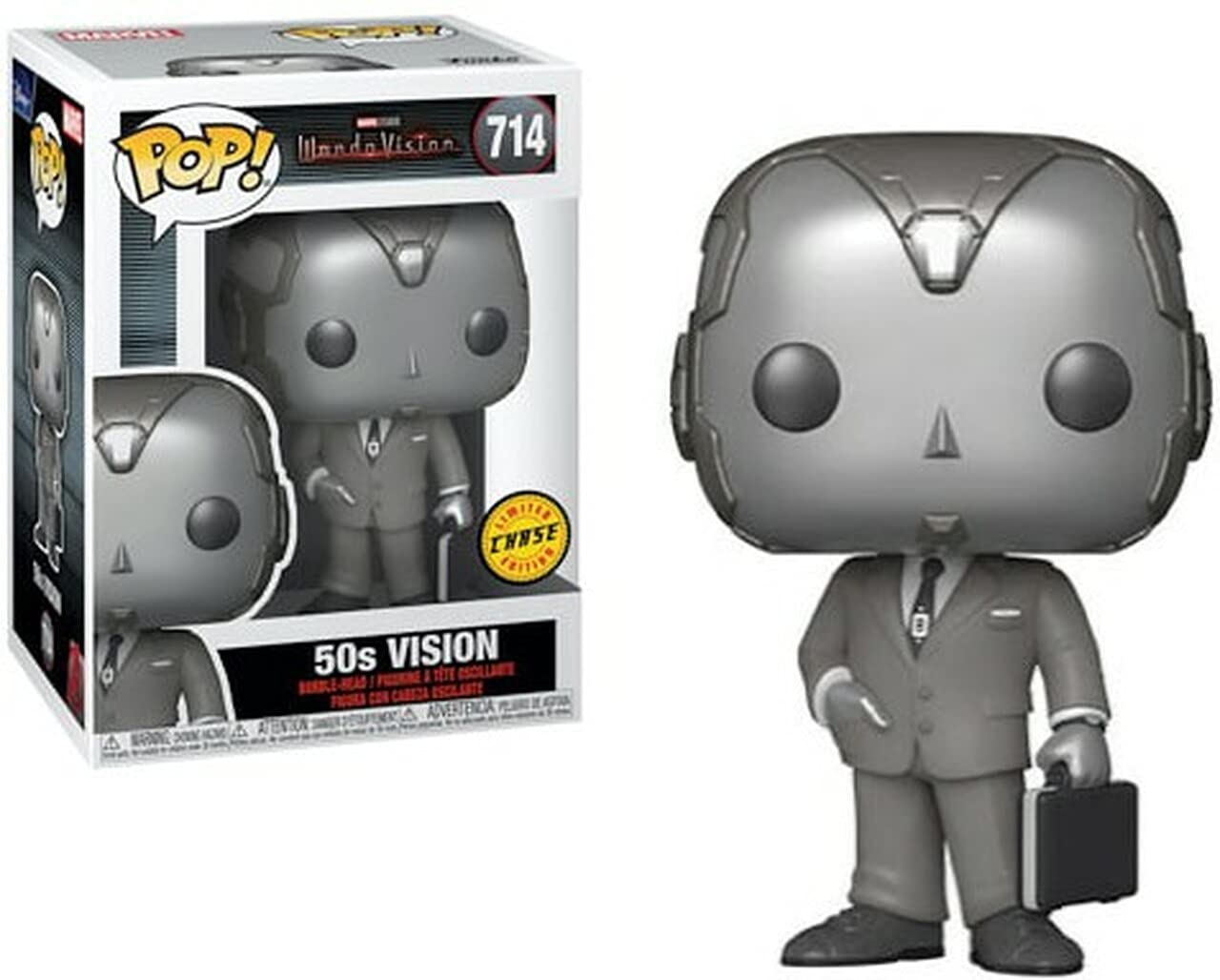 Funko Pop! Wandavision - Vision 50S Black And White Chase Figure With Robot/Andriod Head