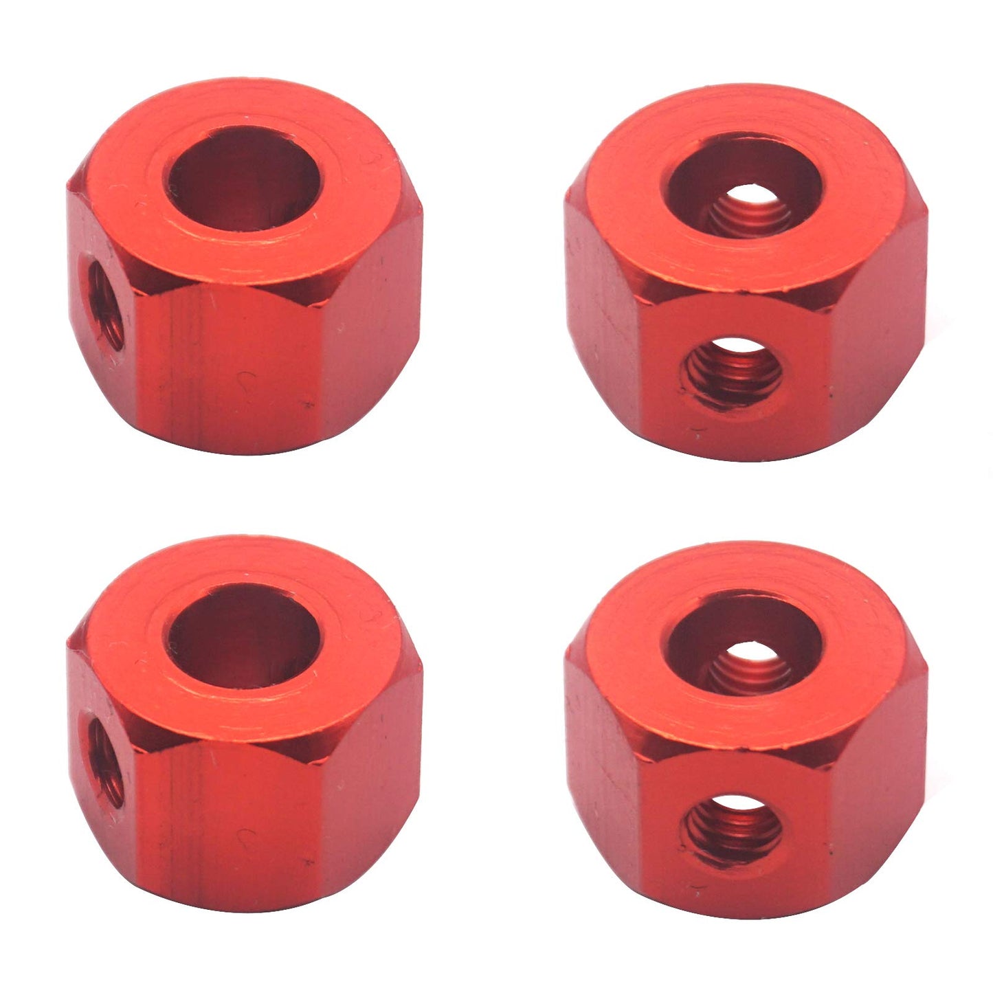 Vgoohobby 4Pack 12mm Metal Wheel Hex Hub Adapter Connector Compatible with WPL B14K C-14 C-24 1/16 MN-D90 MN-D90K MN45 MN99 1/12