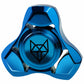 Freelove Metal Fidget Spinner, Stainless Steel Heavy, Long Spinning Toys, Cool Silent, Small Mini Fox Figette Spiner For Adults Men Anxiety, Quiet Bearing, Blue