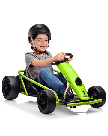 Garvee 24V Go Kart Car for Kids, 9Ah Battery 2x300W Motors 8.1MPH Fast Speed, Drifting Circling Riding Racing Car for 8+ Years,F