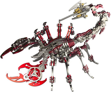 KonHaovF Red 3D Metal Puzzle Scorpion for Adults, DIY Colorful 3D Metal Model Kits to Build with Tool, 3D Desktop Model Kits Bui
