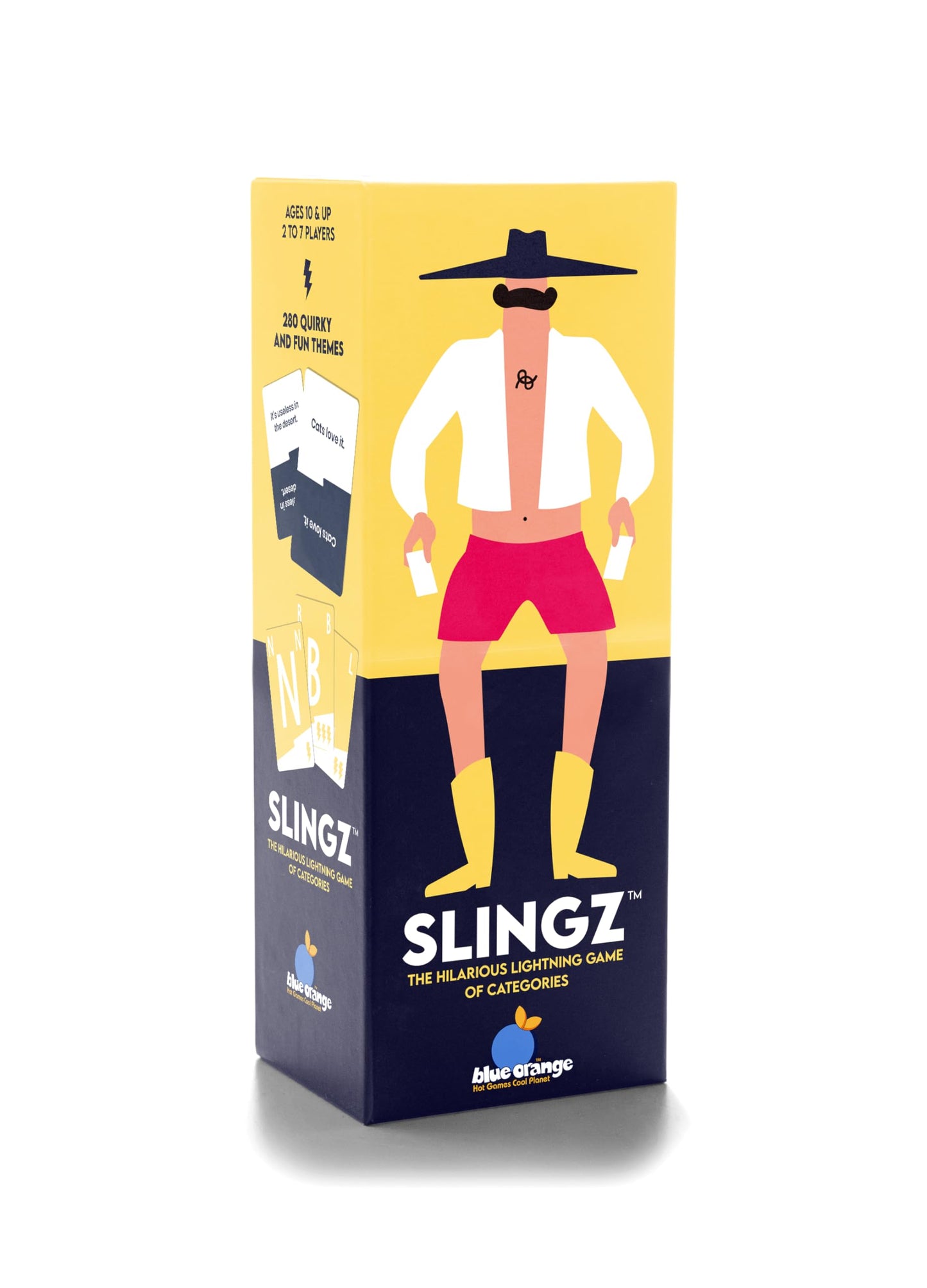 Blue Orange Slingz Card Game - Fast & Fun for 2-7 Players, Black, Small, Model 09082, Ideal for Kids, Teens, Adults, Game Nights