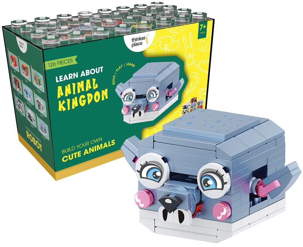 Thinkerplace 9In1 Animal World Mouse (126 Pieces) | Learn About The Animal Kingdom | Building Block Set For Kids Age 6+ | Stem