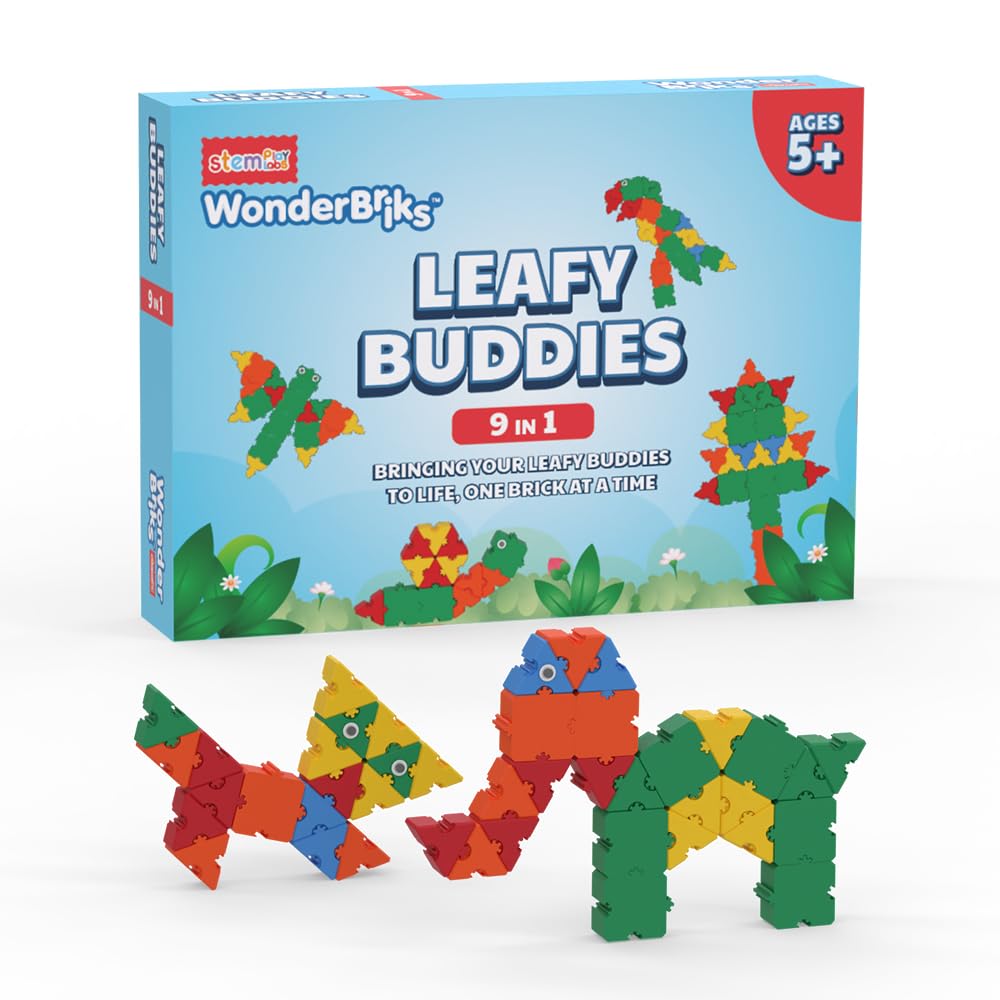 Wonder Briks  Leafy Buddies  Build 9 Adorable Forest Models (Ages 5+) By Stemplay Labs | Animal & Nature | Blocks  Early Learn