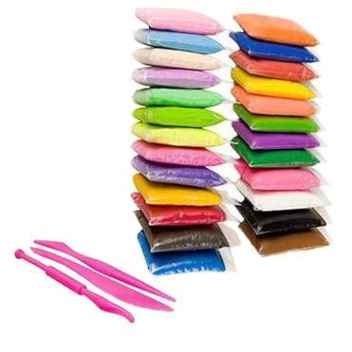 Evisha Modelling Diy Air Dry Clay Play Dough Light Weight For Kids And Art & Craft (Twenty Four Pack Clay)
